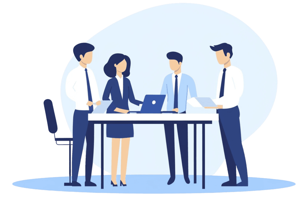 Illustration d'une équipe de travail